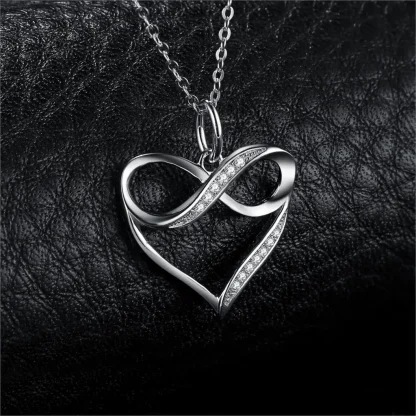 Chain Necklace with Heart and Inifinity Design - Image 2