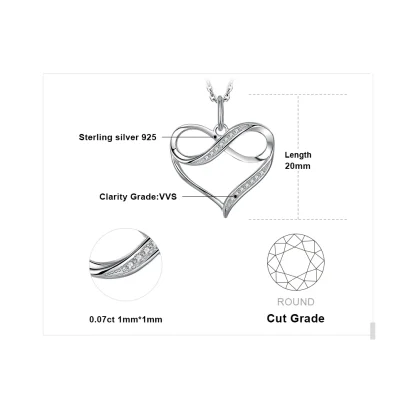 Chain Necklace with Heart and Inifinity Design - Image 4