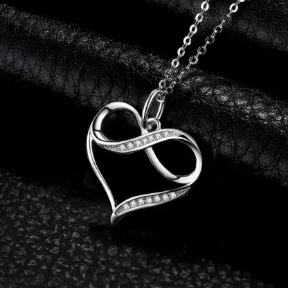 Chain Necklace with Heart and Inifinity Design