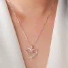 Silver Color Heart Necklace with Hollow Design - Image 3