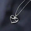 Silver Color Heart Necklace with Hollow Design - Image 4