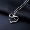 Silver Color Heart Necklace with Hollow Design