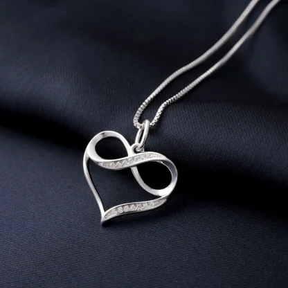 Silver Color Heart Necklace with Hollow Design