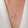 Silver Color Heart Necklace with Hollow Design - Image 5
