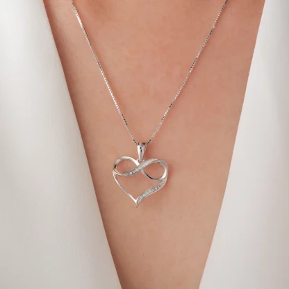 Silver Color Heart Necklace with Hollow Design - Image 5