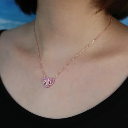 Luxury Heart Necklace with Evil Eye Design - Image 7