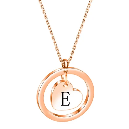 Round Pendant Necklace with Heart Center Decor - Image 11