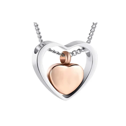 Statement Necklace with Double Heart Design