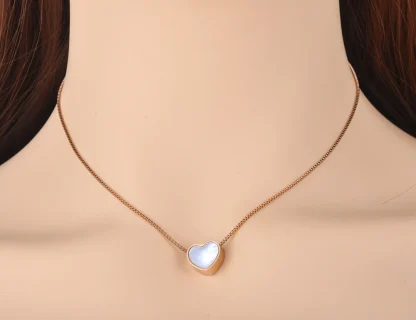 Minimalist Heart Necklace with Black Color - Image 3