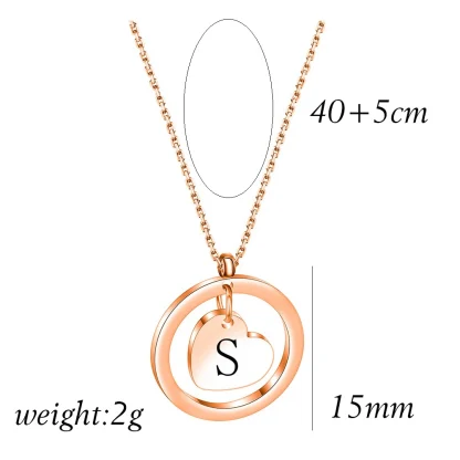 Round Pendant Necklace with Heart Center Decor - Image 2