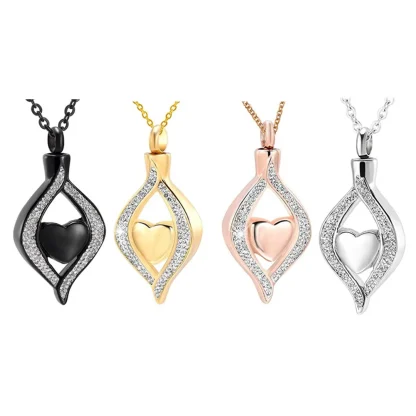 Luxurious Heart Necklace with Teardrop Design - Image 2