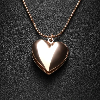 Shiny Necklace with Locket Heart Pendant - Image 9