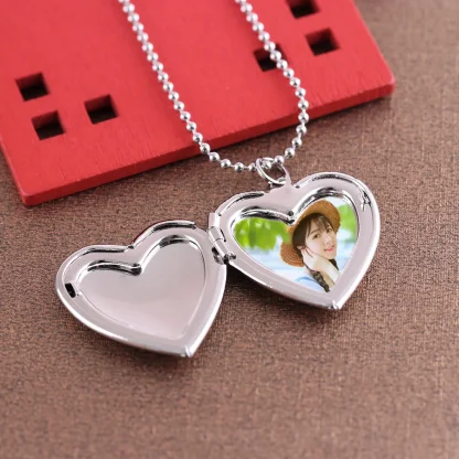 Shiny Necklace with Locket Heart Pendant - Image 2