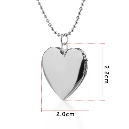 Shiny Necklace with Locket Heart Pendant - Image 6