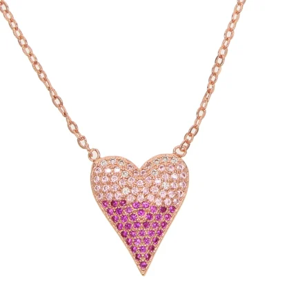 Luxury Pink Necklace with Heart Pendant
