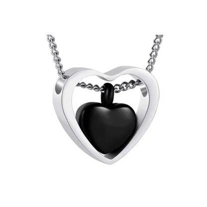 Statement Necklace with Double Heart Design - Image 4