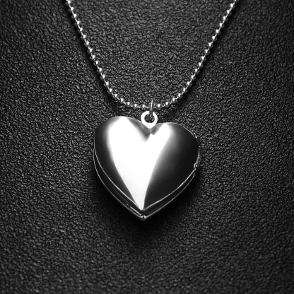 Shiny Necklace with Locket Heart Pendant - Image 10