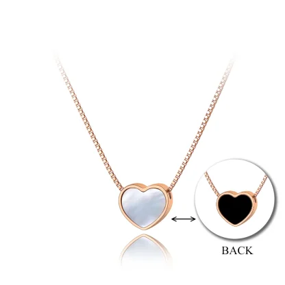 Minimalist Heart Necklace with Black Color - Image 4