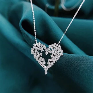 Luxury Heart Necklace with Hollow Design