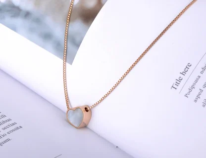 Minimalist Heart Necklace with Black Color - Image 2