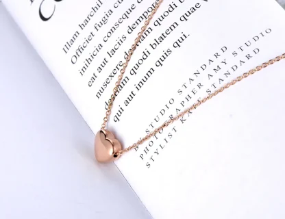 Simplicity Necklace with Heart Pendant - Image 8