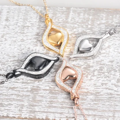 Luxurious Heart Necklace with Teardrop Design - Image 9