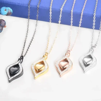 Luxurious Heart Necklace with Teardrop Design - Image 6