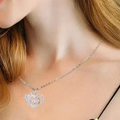 Creative Heart Necklace with Butterfly Design - Image 6