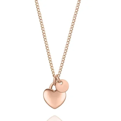 Dainty Necklace with Heart and Round Pendant