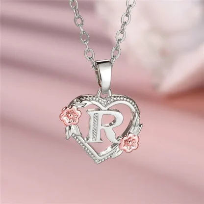 Hollow Heart Pendant with Initial Letter - Image 5