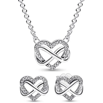 Luxury Heart Necklace with Inifinity Decor - Image 2