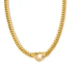 Curb Chain Necklace with Heart Pendant - Image 8
