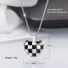 Heart Necklace with Checkered Pattern - Image 5