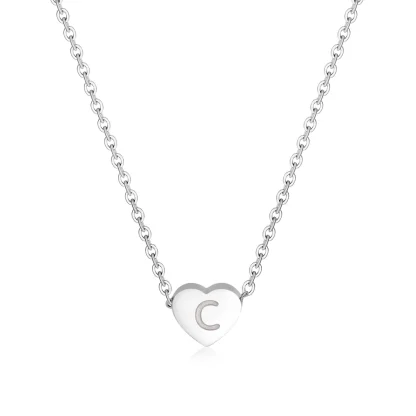 Cute Heart Necklace with Initial Letter - Image 5