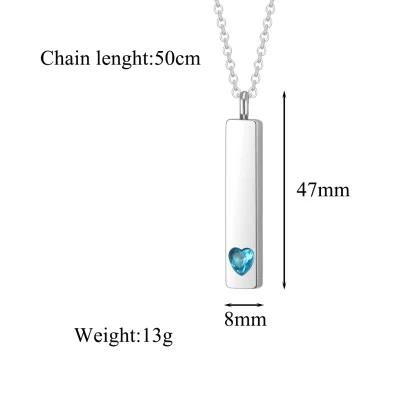 Modern Bar Necklace with Heart Decor - Image 6