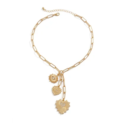Boho-style Heart Necklace with Multi Pendant - Image 5