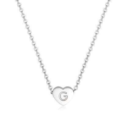 Cute Heart Necklace with Initial Letter - Image 10