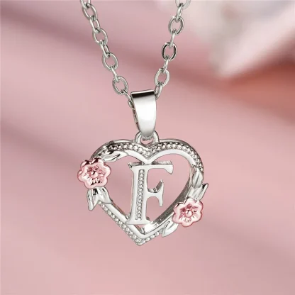 Hollow Heart Pendant with Initial Letter - Image 14
