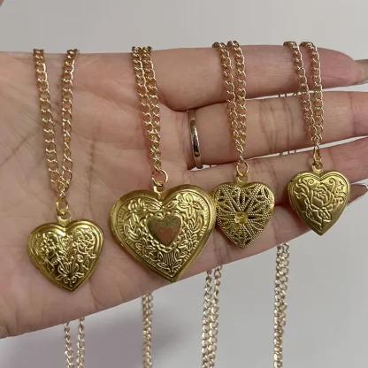 Retro Necklace with Heart Locket Pendant - Image 2