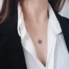 Heart Necklace with Checkered Pattern - Image 2