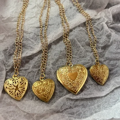 Retro Necklace with Heart Locket Pendant - Image 4
