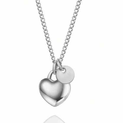Dainty Necklace with Heart and Round Pendant - Image 3