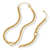 Curb Chain Necklace with Heart Pendant - Image 10