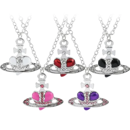Bold Heart Necklace with Cross Design - Image 2