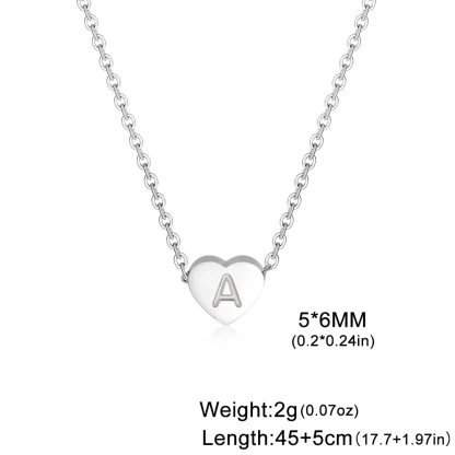 Cute Heart Necklace with Initial Letter - Image 6