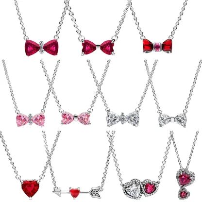 Cute Heart Necklace with Arrow Decor - Image 2