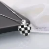 Heart Necklace with Checkered Pattern - Image 3