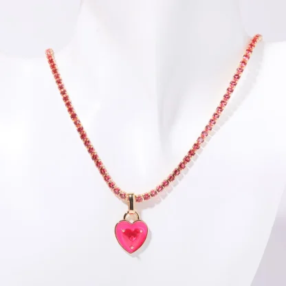 Colored Heart Necklace with Luxury Design - Image 9