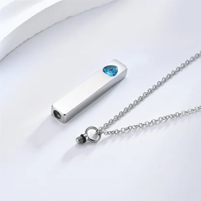 Modern Bar Necklace with Heart Decor - Image 5