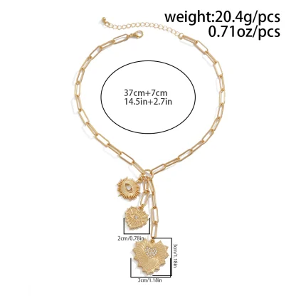 Boho-style Heart Necklace with Multi Pendant - Image 4